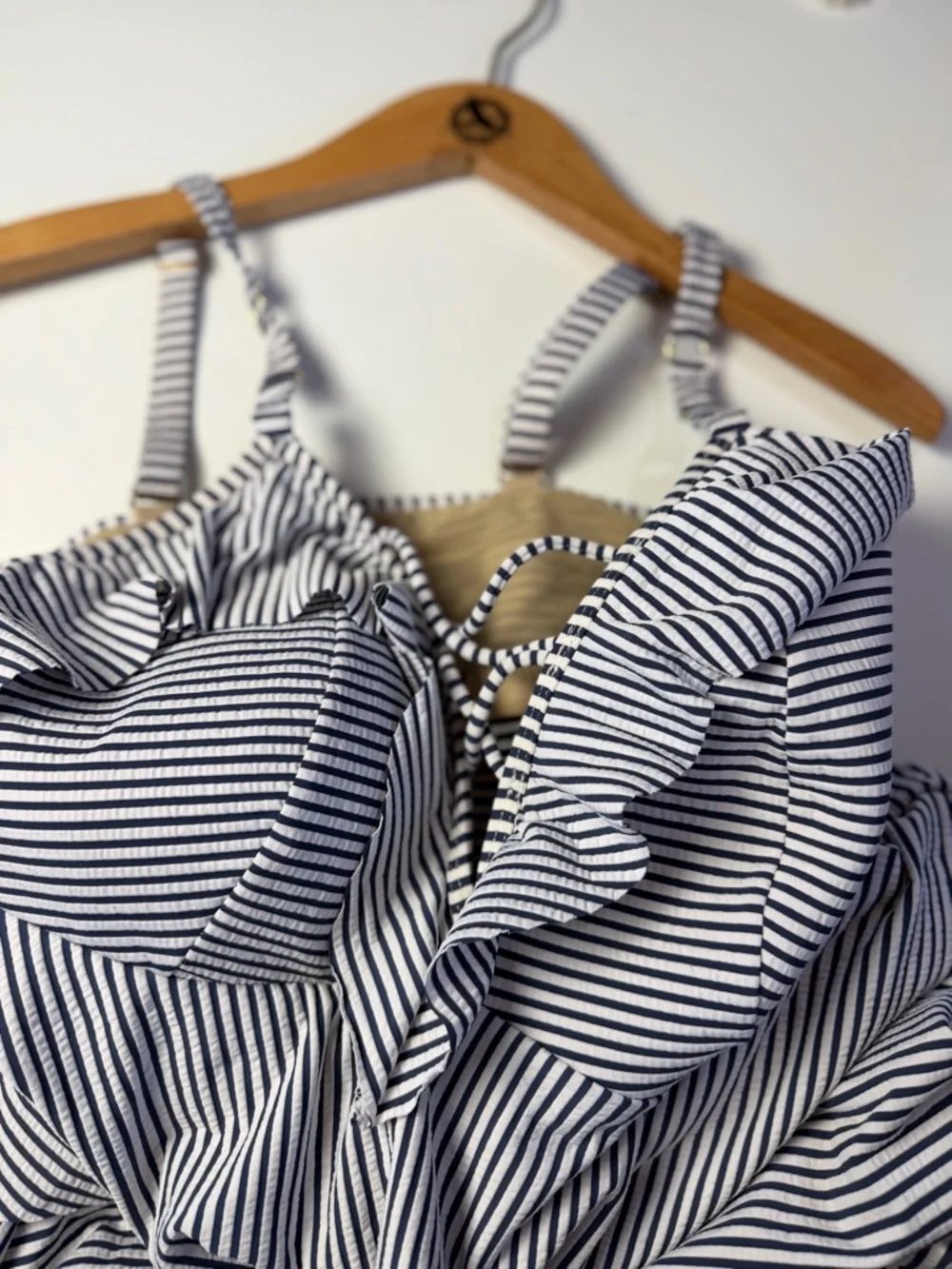 Swim by Cacique Striped Navy & White Two-Piece Skirt Set - Picture 5 of 14